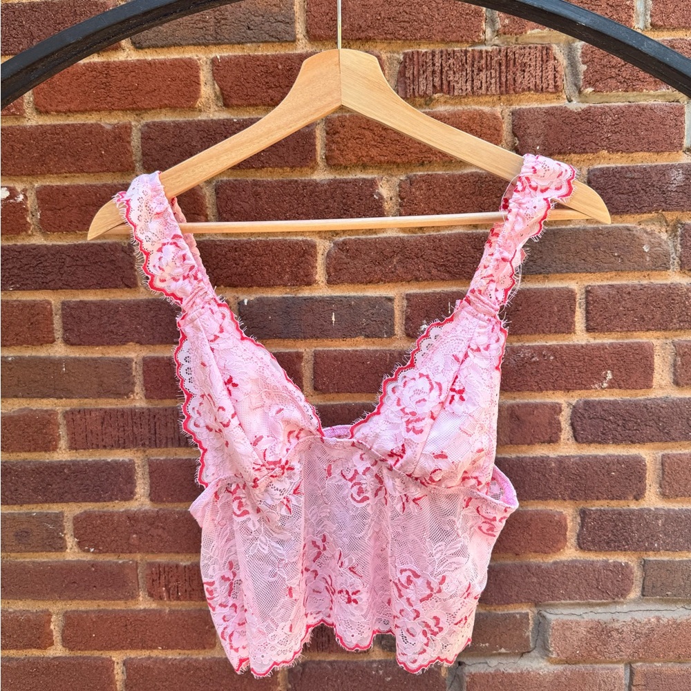 pink lace tank